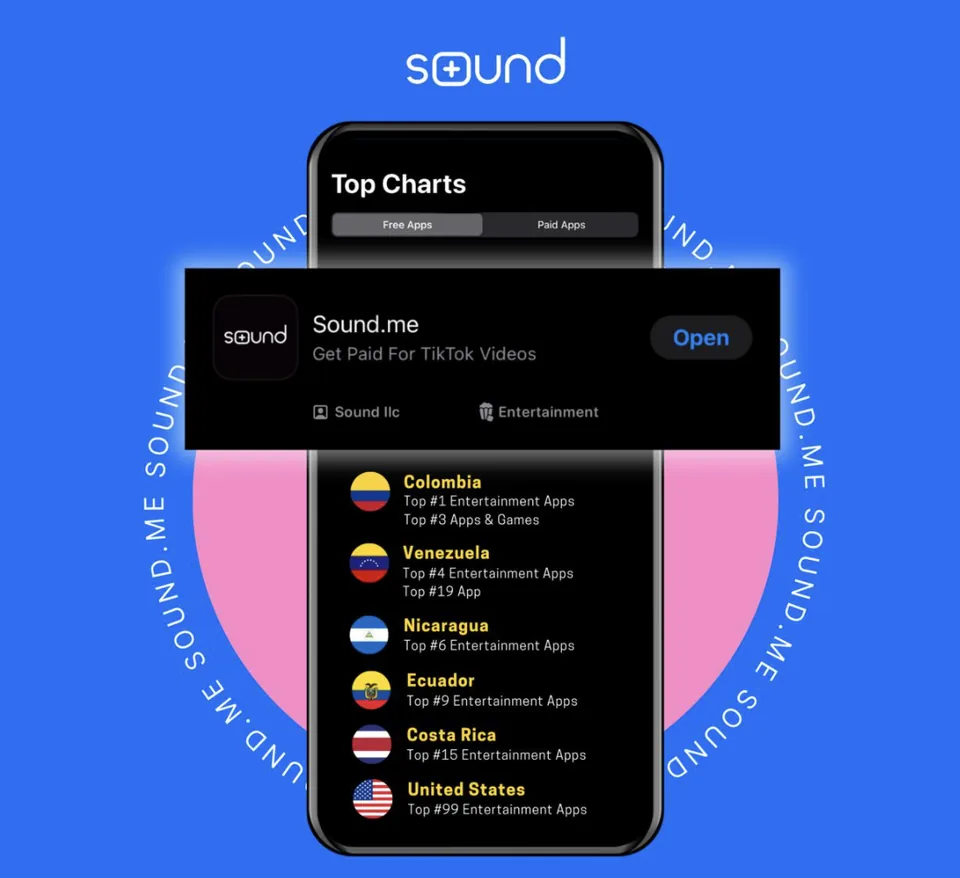 The Sound.me App is Trending in Over 40 Different Countries in the App Store!