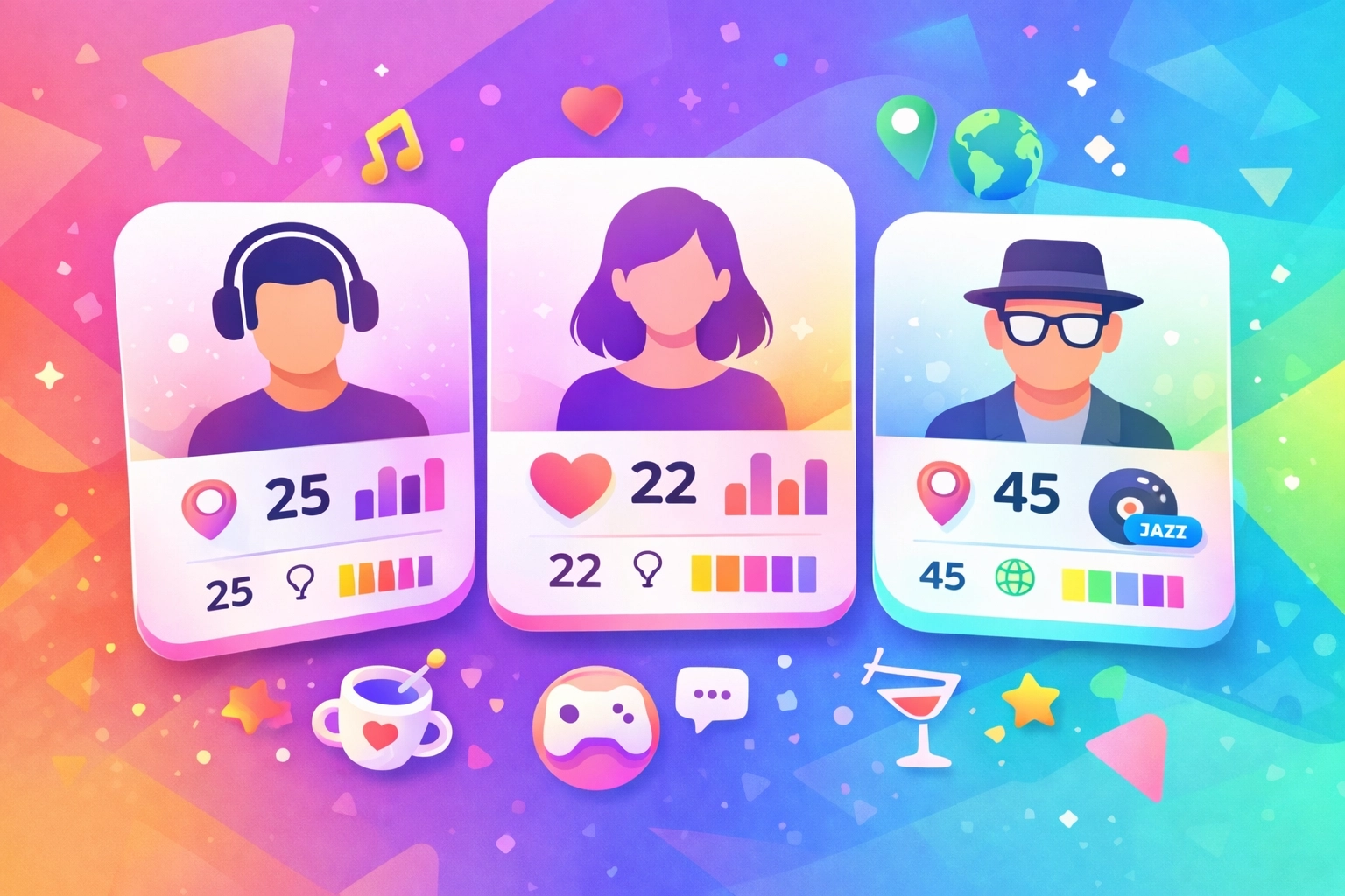 Listener persona profiles showing audience demographics and interests for targeted music marketing