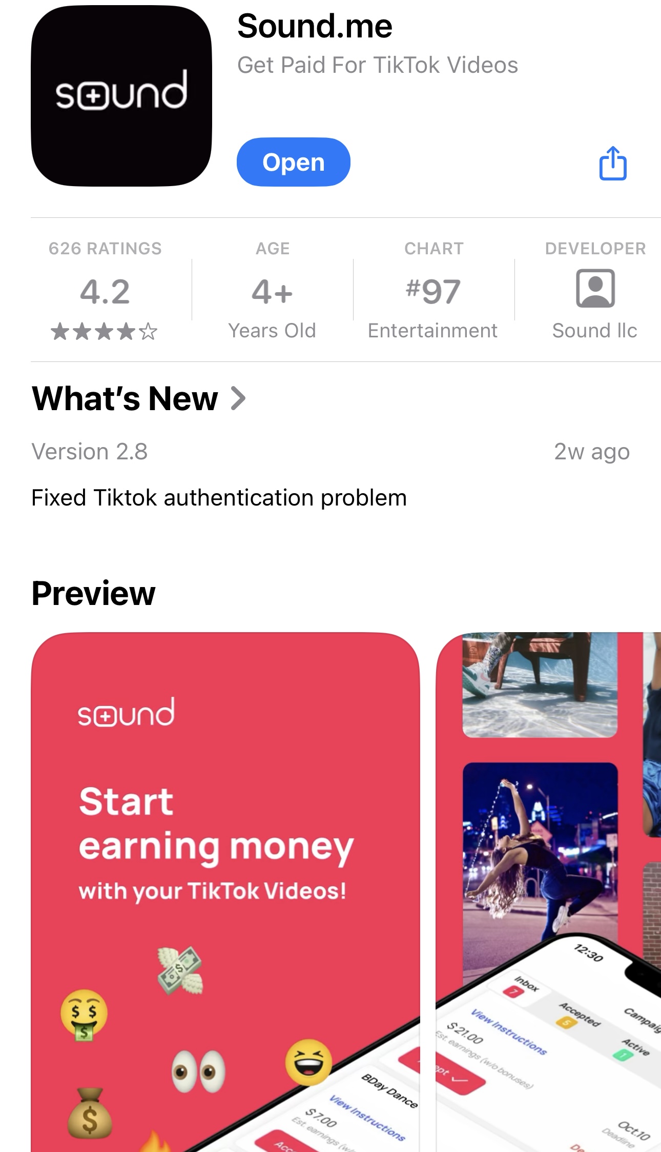 Sound.me on the App Store: Get Paid For TikTok Videos