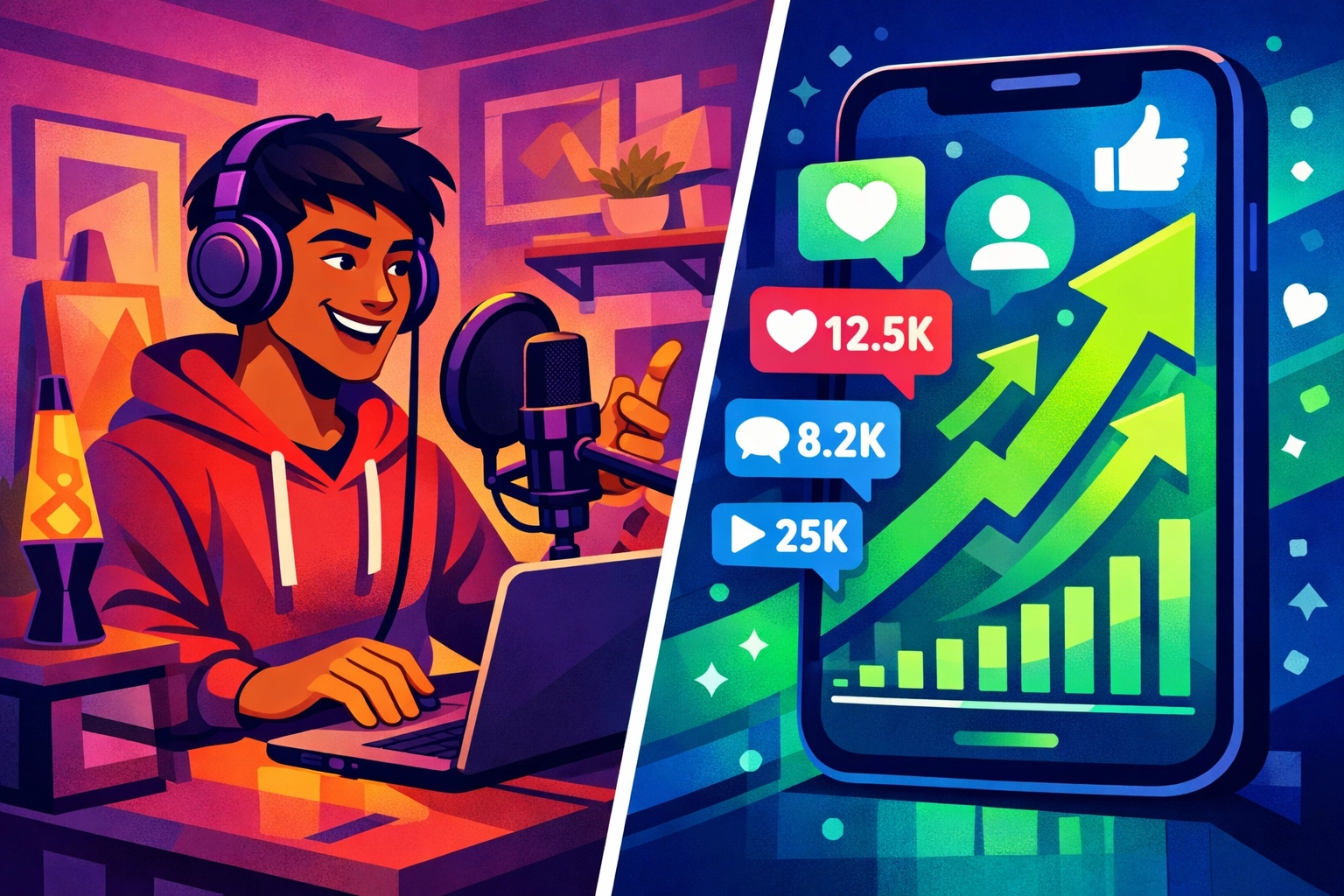 Music marketing strategy showing content creation and campaign performance metrics
